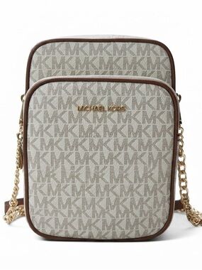 Michael Kors Jet Set Travel MD NSChain Crossbody Bag Vanilla Lugugage inGift Box